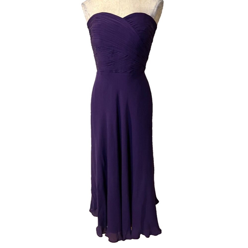 Ralph Lauren Dress 6 Purple Silk Flowy Midi NWT Date Wedding Party Cruise New - Picture 2 of 8